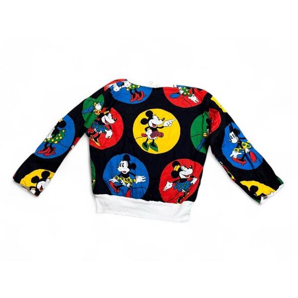 Vtg 80's REVERSIBLE MIckey Mouse Minnie Mouse 2 Side Open Neck Sweatshirt Fits L - Picture 1 of 5